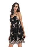 MESH SLEEVELESS SLING SEQUINED DRESS