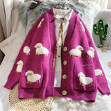 WINTER KNITTED FEMALE CARDIGAN LOOSE STREETWEAR