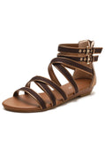 CROSS-TOED WEDGE SANDALS