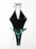 WOMAN ONE-PIECE LEAF SWIMSUIT BIKINI