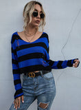 RETRO STRIPED KNITTED SHORT SWEATER