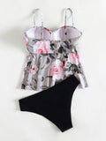 FLOWER PRINTED SWIMSUIT BIKINI