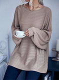 LOOSE ROUND NECK BAT SLEEVE SWEATER