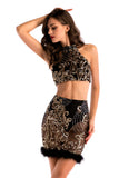 NIGHTCLUB SEQUINED DRESS TWO-PIECE SUIT