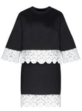 HIGH WAIST LACE PATCHWORK CASUAL SLIM PENCIL DRESS