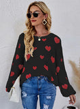 LOVE-COLLARED PULLOVER LONG-SLEEVED SWEATER