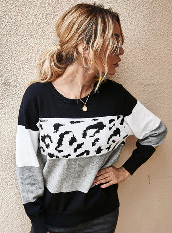 COLOR MATCHING SWEATER TOP