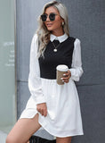 LONG SLEEVE LAPEL COMMUTER STITCHING SHIRT