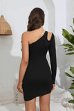 SEXY IRREGULAR ONE-SLEEVE SLIM DRESS