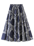 HIGH WAIST SLIM MEDIUM LENGTH PRINTED SKIRT