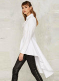 WOMEN BLOUSE LONG SLEEVES DOVETAIL ELEGANT VINTAGE SHIRT