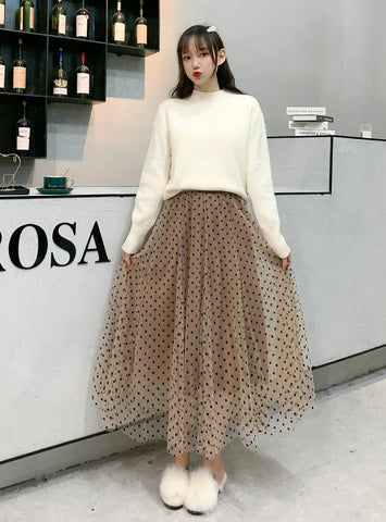 FLOCK DOT GAUZE SKIRT