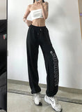 WIND-LOOSE HIGH WAIST LETTERS PRINTS PANT