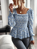 CASUAL SQUARE COLLAR LONG SLEEVE SHIRT