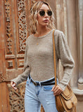 ROUND NECK LOOSE KNIT SWEATER