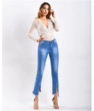 TORN RIVET BURR SPLIT MICRO-HORN JEANS