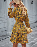 WAIST SLIMMING LONG SLEEVE DRESS