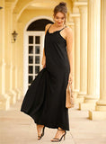 LOOSE BACKLESS WOODEN EAR SLING DRESS