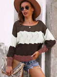 SPLICED LONG SLEEVE SWEATER