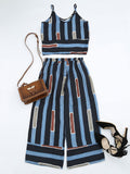 Striped Cami Top with Self Tie Gaucho Pants