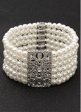 Fancy Bracelets With Rhinestones & Pearls Captivating Alloy 