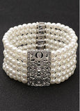 Fancy Bracelets With Rhinestones & Pearls Captivating Alloy 