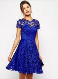 Sweet Hallow Out Lace Dress Sexy Party Princess Slim 