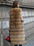 Women Long Solid Female Artificial Faux Fur Vest