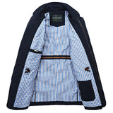Casual Suit for Men Military Solid Color Pockets Slim Fit 