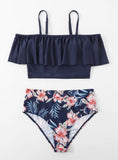 LOTUS LEAF SWIMSUIT OFF THE SHOULDER BIKINI