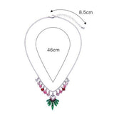  Link Chain Necklace Christmas Leaf Colorful Square