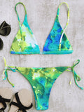 Tie Dye String Bikini Top and Bottoms