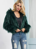 Women Winter Fur Like Hat Throwing Mini Coat