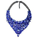 Fathion Exaggerated Rhinestone Feather Necklace