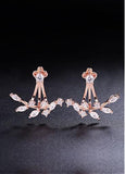  Popular 18K Gold Plated Ear Jackets, Micro Pave AAA Zircon Twig, 