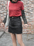 High Waist Skirts Womens Pockets Button Denim 