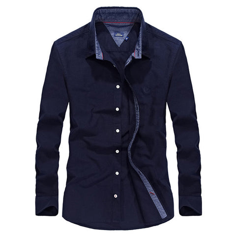 Thin Cotton Work Shirts for Men Autumn Long Sleeve Outdoor Loose 