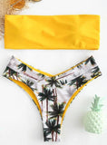 Sexy Women Bikini Set Coconut Print Padded Swimwear