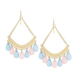 Cheap Hoop Drop Earrings With Colorful Drops
