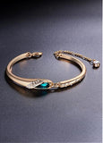 Cheap Micro Pave Zirconia Wing with Sky Blue Austrian Crystal Gold Plated Alloy Bracelet