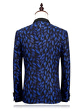 Fashion Bright Printed Slim Men's Dress Suit Notched Collar One Button 