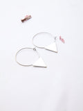 Fashion Silver Triangle Detail Hoop Earrings