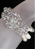 Cute Bracelets With Rhinestones & Pearls Brilliant Alloy 