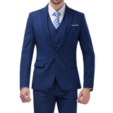 Three Pieces Casual Slim Blazers for Men Gentleman Wedding Formal 