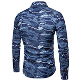  Denim Designer Shirts for Men Camo Printing Stylish Slim Casual 