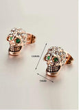 Popular Chic Skull Alloy Ear Studs With Rhinestones