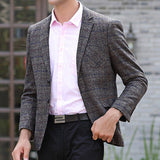 Chest Pocket Blazers for Men Coffee Fall Casual Woolen Stylish 