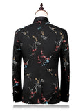 Men's Dress Suit Notched Collar One Button Classic Embroidery Slim 
