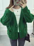 Spring Sweater Cardigan Female Twist Loose Sweater 