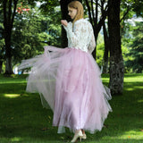 Sexy Dusty Pink Irregular Tulle Skirt